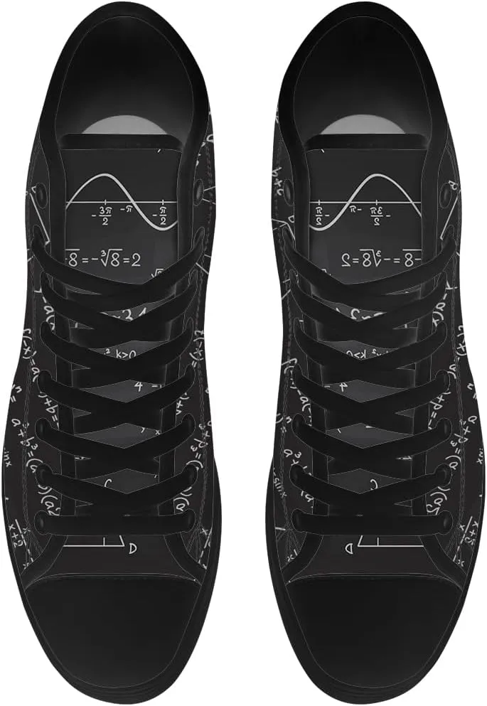 Math High Top Canvas Shoes for Men Women High Top Sneakers Lace Up Casual Shoes Gifts for Teacher Students