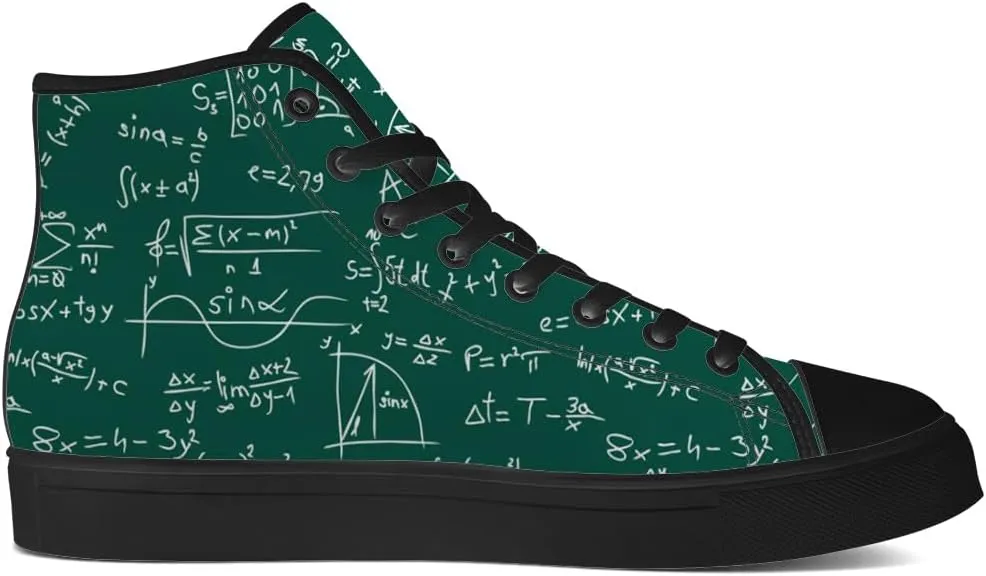 Math High Top Canvas Shoes for Men Women High Top Sneakers Lace Up Casual Shoes Gifts for Teacher Students