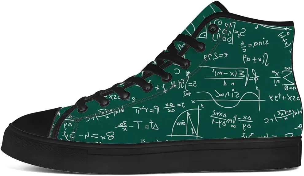 Math High Top Canvas Shoes for Men Women High Top Sneakers Lace Up Casual Shoes Gifts for Teacher Students