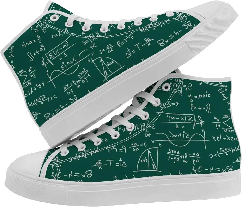 Math High Top Shoes Womens Mens Teacher High Top Canvas Sneakers Lace Up Casual Shoes Gifts for Men Women