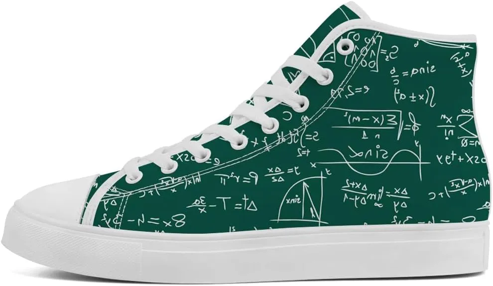 Math High Top Shoes Womens Mens Teacher High Top Canvas Sneakers Lace Up Casual Shoes Gifts for Men Women