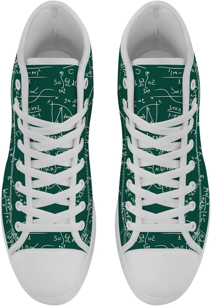 Math High Top Shoes Womens Mens Teacher High Top Canvas Sneakers Lace Up Casual Shoes Gifts for Men Women