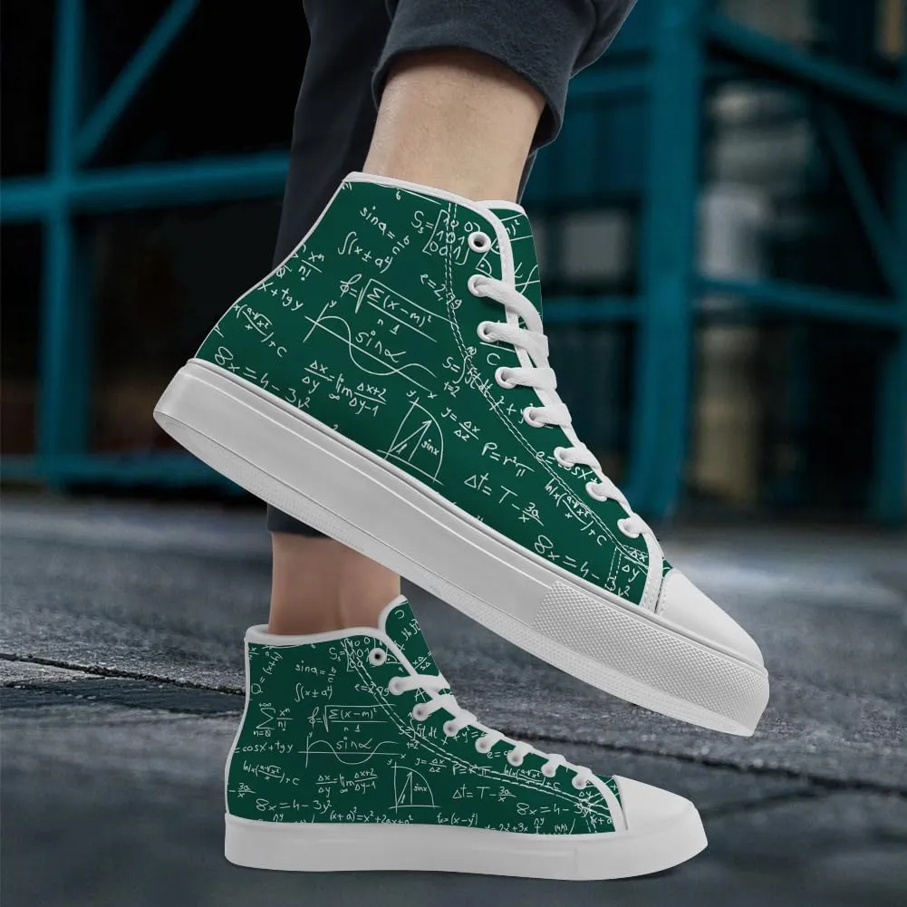 Math High Top Shoes Womens Mens Teacher High Top Canvas Sneakers Lace Up Casual Shoes Gifts for Men Women