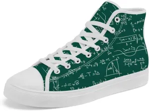 Math High Top Shoes Womens Mens Teacher High Top Canvas Sneakers Lace Up Casual Shoes Gifts for Men Women