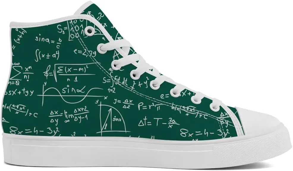 Math High Top Shoes Womens Mens Teacher High Top Canvas Sneakers Lace Up Casual Shoes Gifts for Men Women