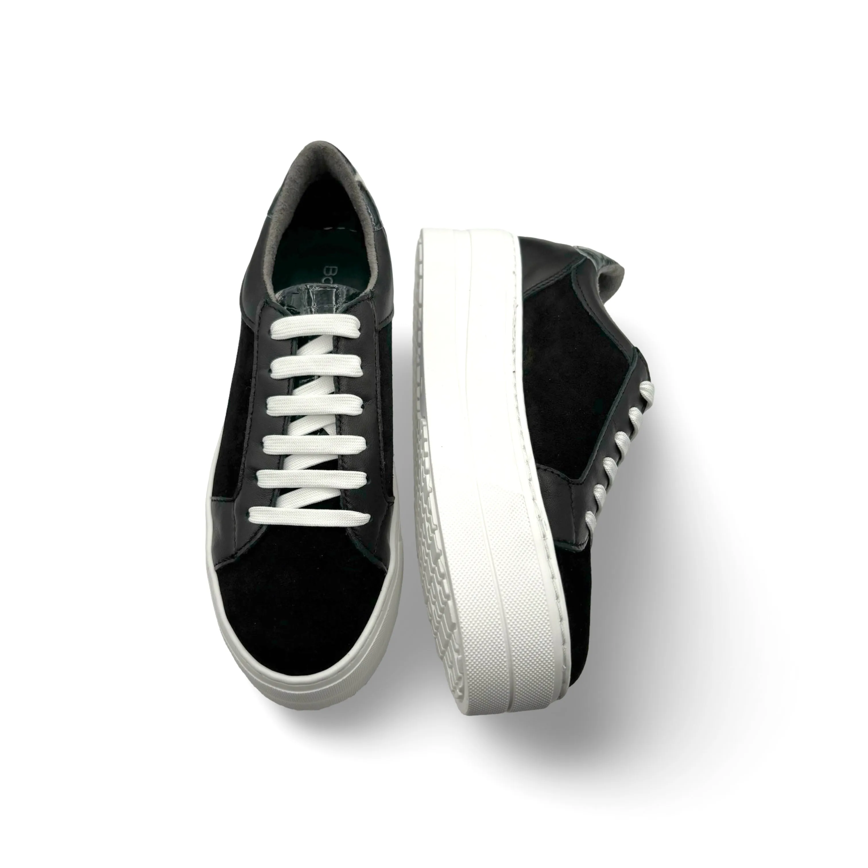 MAUDE Black Lace Up Trainer