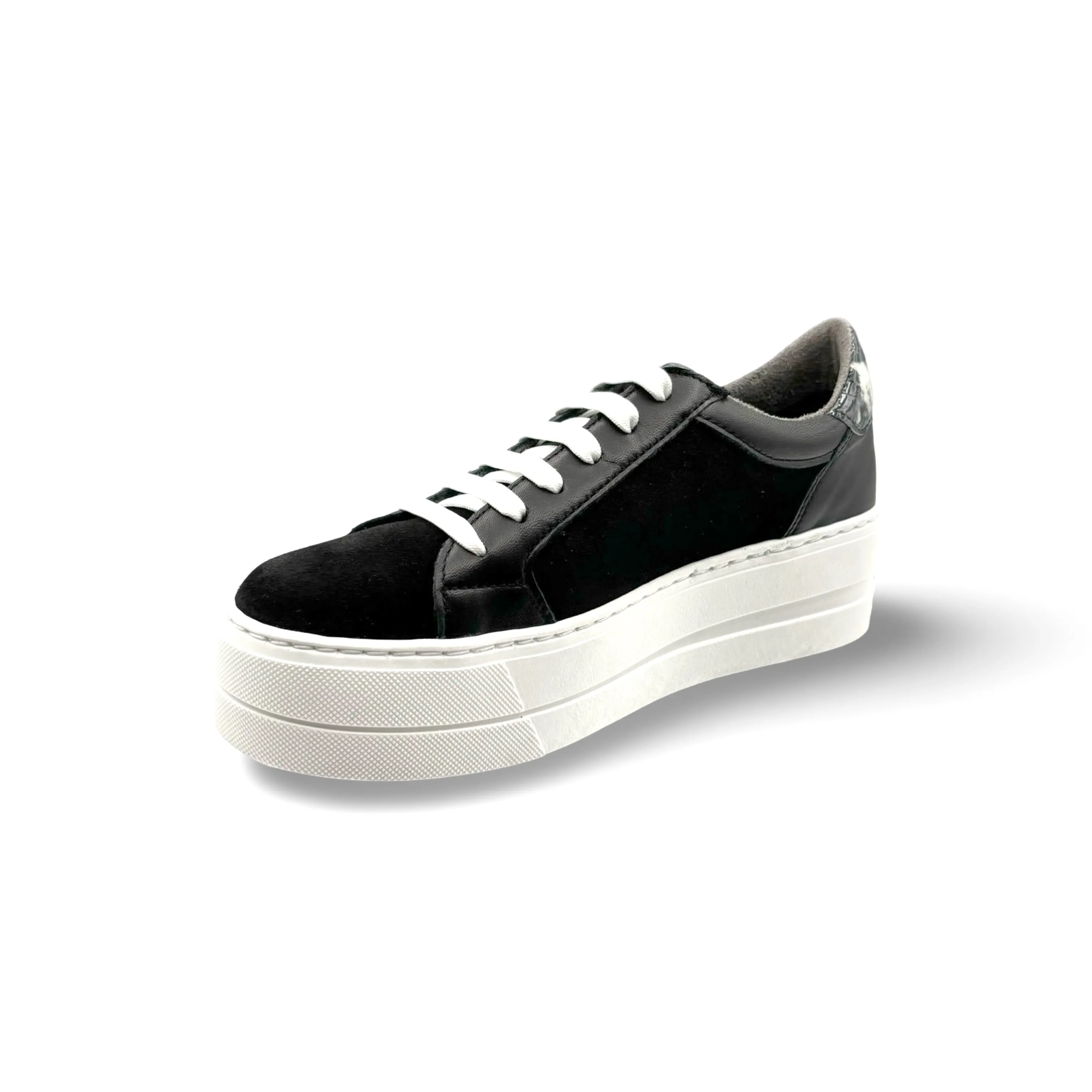 MAUDE Black Lace Up Trainer