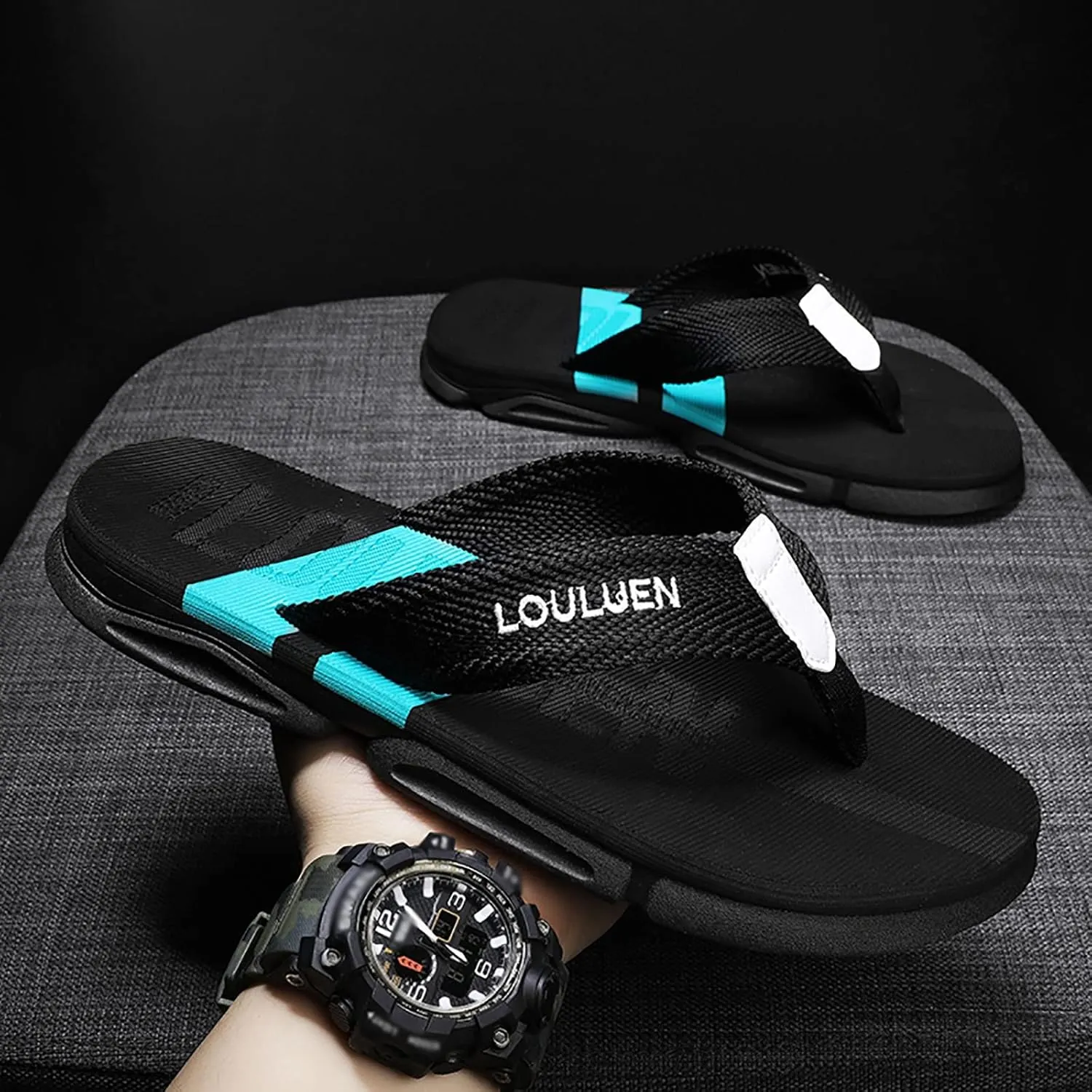 Men Casual Slippers Beach Flip Flops Outdoor Fashion Sandals Shoes Flip Plop Sandals