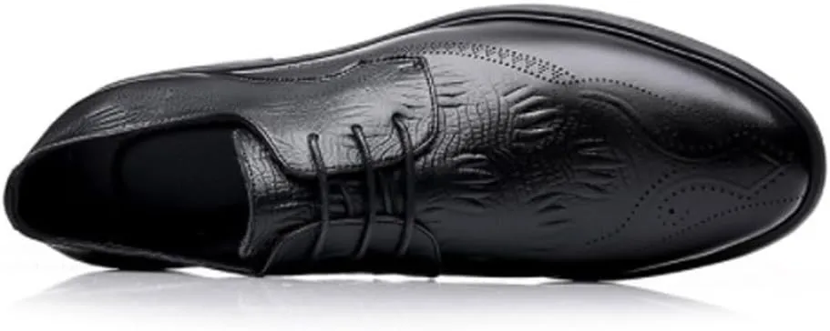 Men Dress Oxford Formal Shoes Fashion Lace Up Uniform Round Toe Waterproof Leather Anti-Slip Outdoor