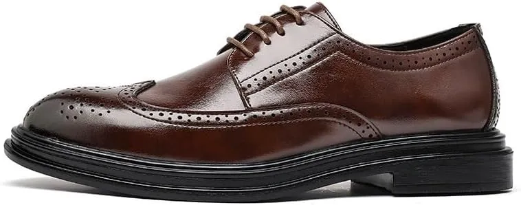 Men Dress Shoes Brown Leather Brogues Male Men Suit Leather Casual Shoes Business Shoes Shoes Fashion Men's Leather Shoes Mens Business Casual Shoes