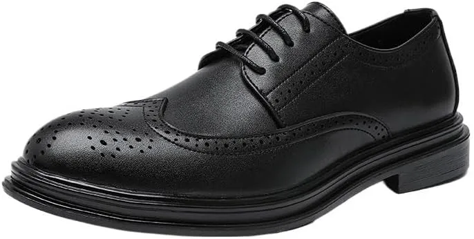 Men Dress Shoes Brown Leather Brogues Male Men Suit Leather Casual Shoes Business Shoes Shoes Fashion Men's Leather Shoes Mens Business Casual Shoes