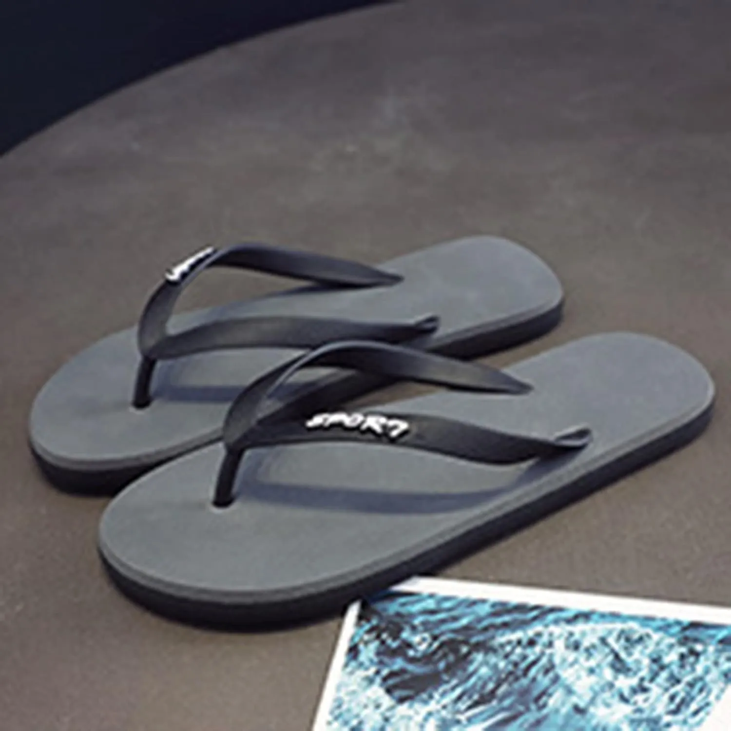 Men Fashionable Flat Toe Flip Flops Flat Beach Fashion Toe Flip Flops Sandals Beach Sandals Women