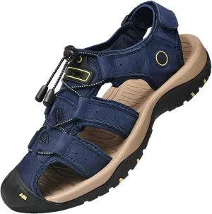 Men Genuine Leather Mens Casual Shoes Outdoor Men Leather Sandals