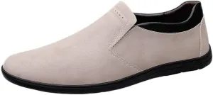 Men Loafers Shoes Suede Vamp Business Tuxedo Solid Color Non Slip Low Top Block Heel Anti-Slip Shoe for Office Party Wedding
