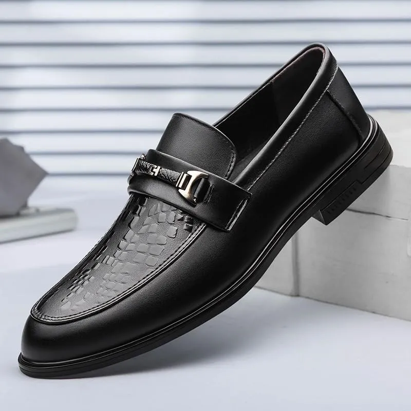 Men Party Loafers Shoes Pu Leather Comfor Uniform Solid Color Anti-Slip Non Slip Resistant Party Slip On