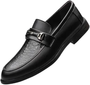 Men Party Loafers Shoes Pu Leather Comfor Uniform Solid Color Anti-Slip Non Slip Resistant Party Slip On