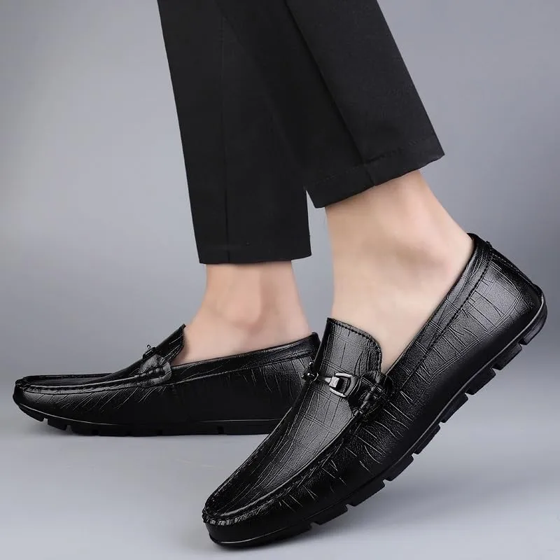 Men Party Shoes Suede Vamp Wedding Business Solid Color Non Slip Anti-Slip Shoe for Casual Wedding Party Prom Slip-on