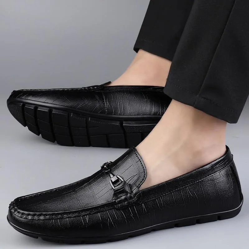 Men Party Shoes Suede Vamp Wedding Business Solid Color Non Slip Anti-Slip Shoe for Casual Wedding Party Prom Slip-on