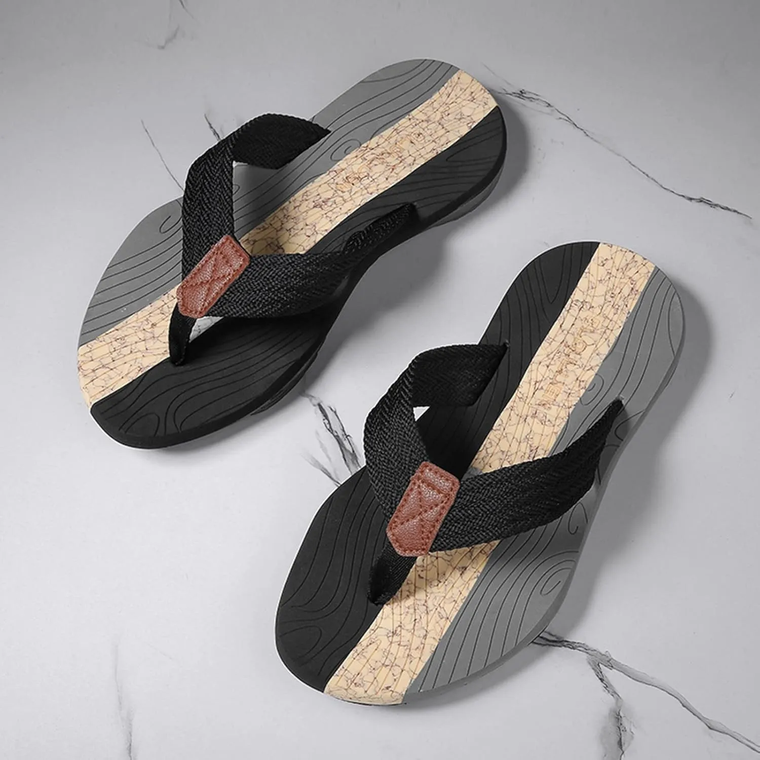 Men Shoes Fashionable Flat Herringbone Slippers Summer Breathable Beach Sandals Flip Flops Sole Threads Flip Flops Men