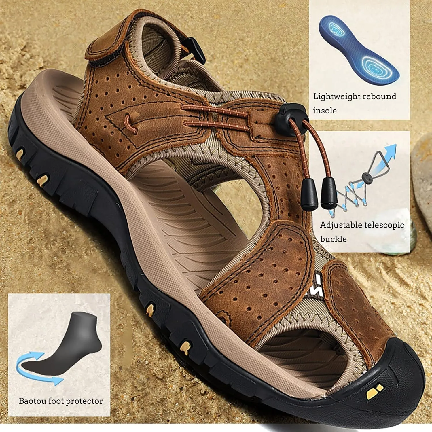 Men Sport Sandals Summer Beach Slides Shoes Outdoor Hiking Thong Flip Flops Sandals Wading Mens Shoes