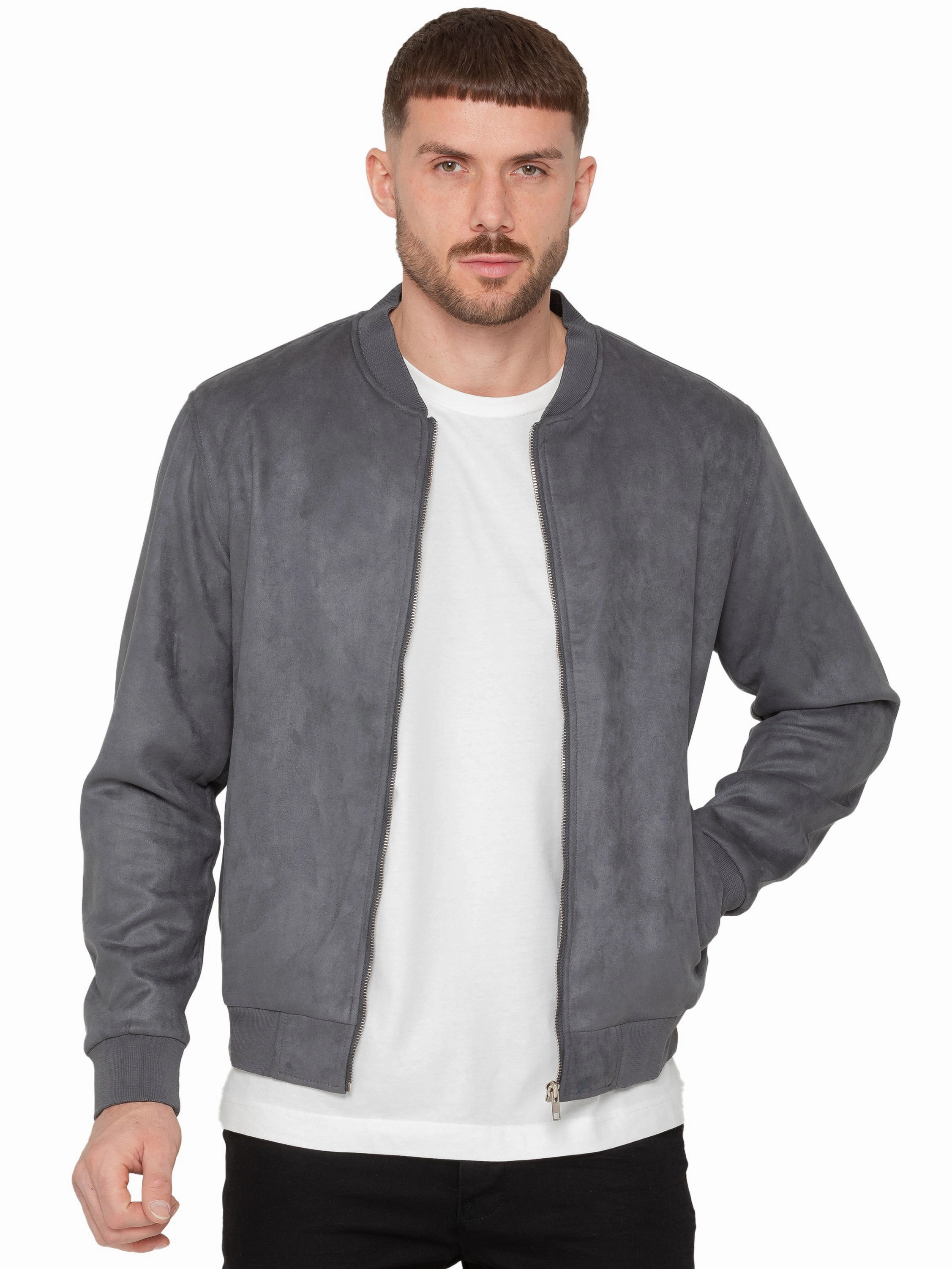 Mountain PreShrunk Cotton Blend Enzo Milano | Mens Suede Bomber Jacket