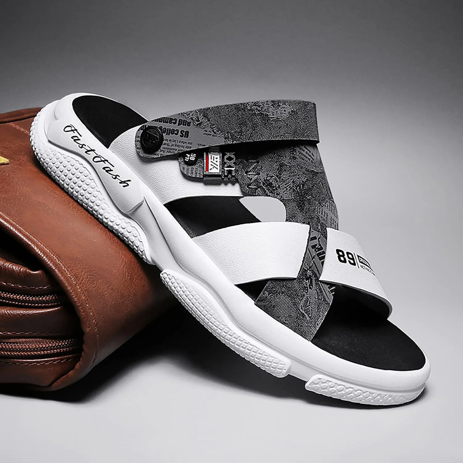 Men'S 2025 Summer New Soft Bottom Outerwear Sandals And Slippers Casual Sports Trend Air Cushion Beach Slippers