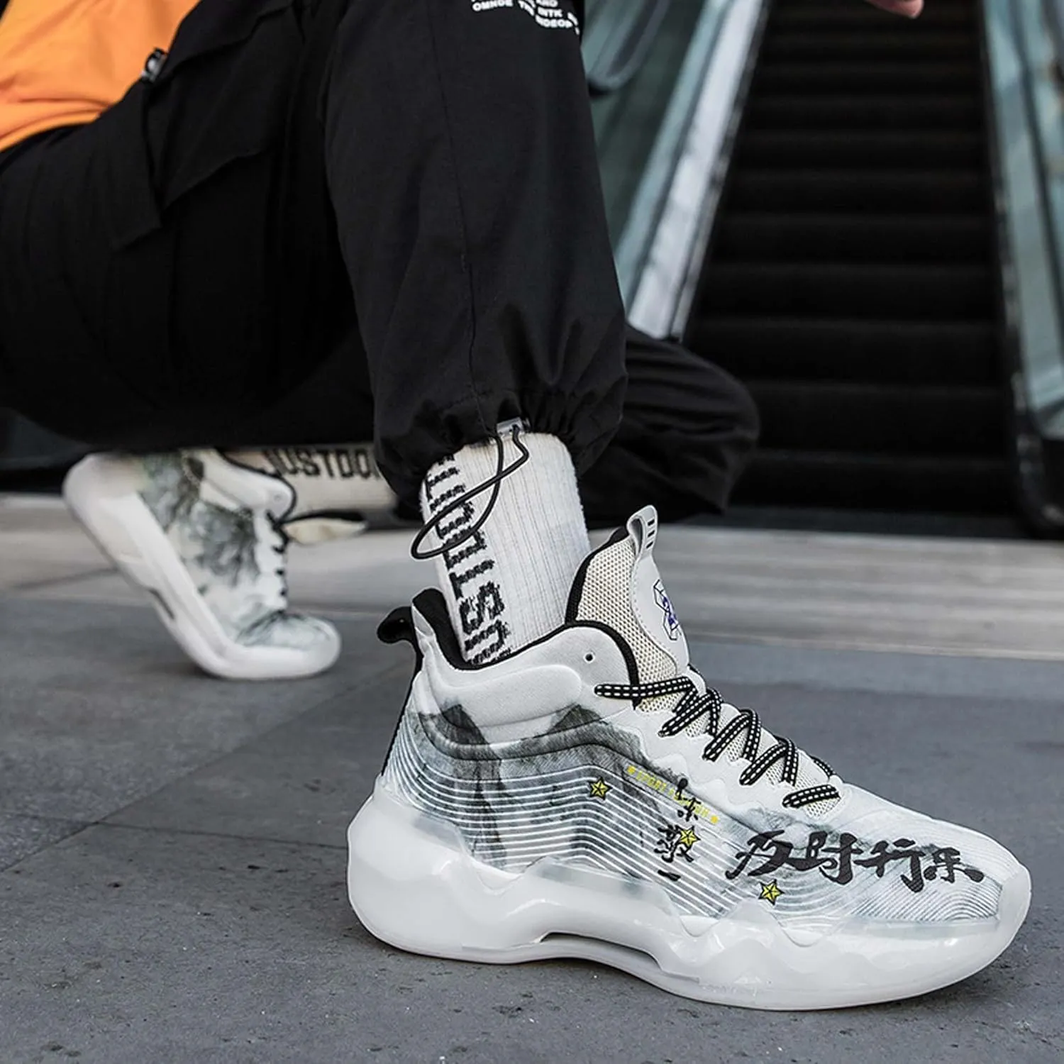 Mens And Womens Mid Top Lace Up Basketball Sneakers Comfortable And Breathable Casual Walking Shoes Anti Slip And Wear Resistant Outdoor Hiking Shoes Lightweight Carrying Wide Tennis Sneakers