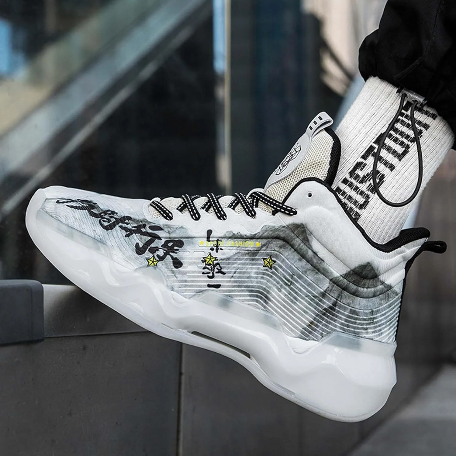 Mens And Womens Mid Top Lace Up Basketball Sneakers Comfortable And Breathable Casual Walking Shoes Anti Slip And Wear Resistant Outdoor Hiking Shoes Lightweight Carrying Wide Tennis Sneakers