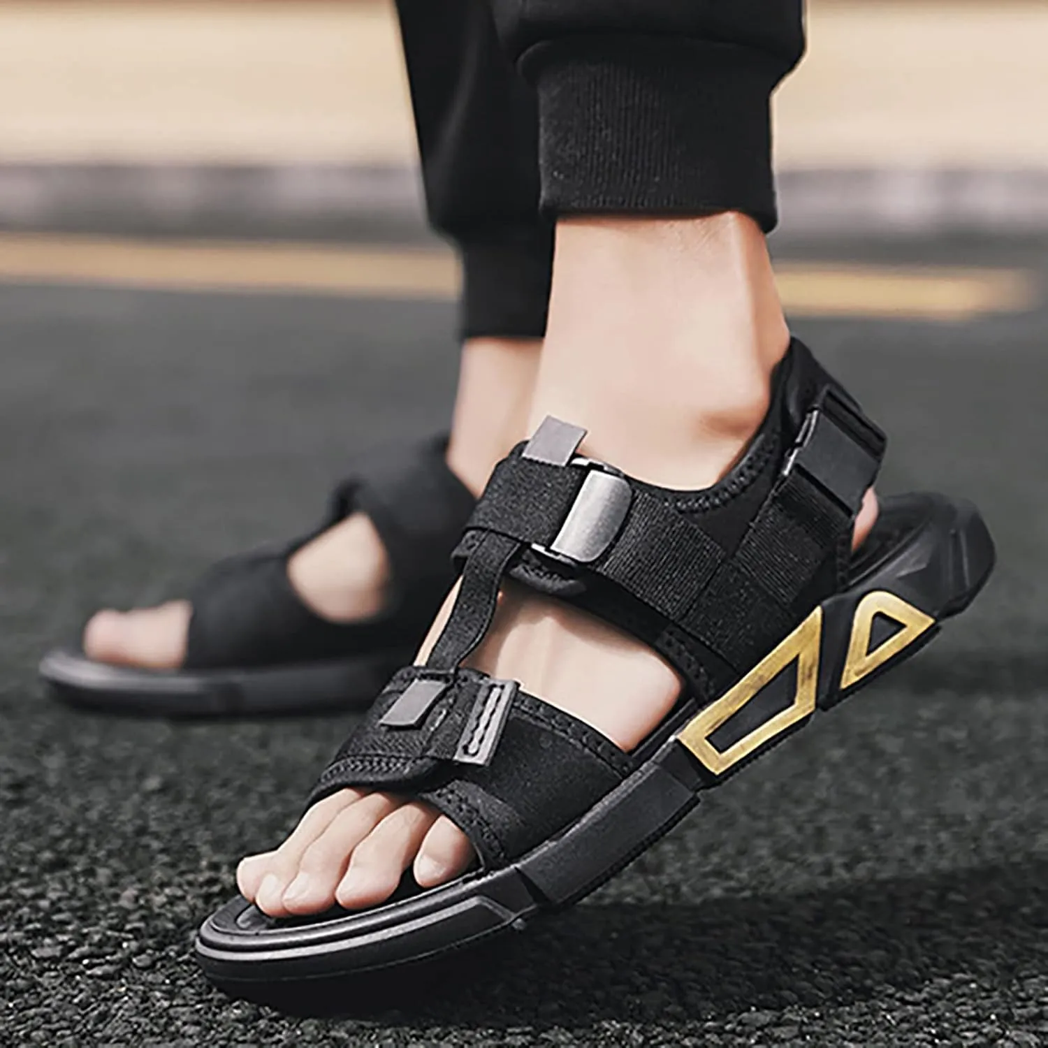 Mens Athletic Sandals Open Toe Athletic Sport Sandals Beach for Men Walking for Summer