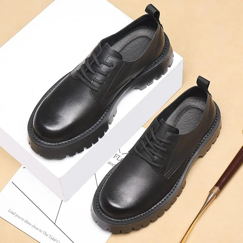 Men's Breathable Leather Wingtip Brogue Oxfords Men Classic Pointed Toe Gradient Design Tuxedo Oxford Casual Walking Shoes Office Flats for Men