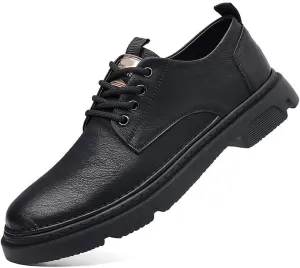 Mens British Style Leather Casual Shoes Spring Breathable Genuine Leather Soft Sole Business Fashion Oxford Shoes