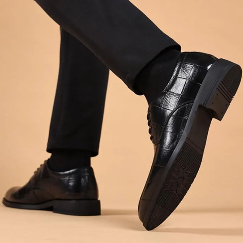 Men's Business Leather Dress Shoes Classic Lace-up Formal Oxfords Shoes