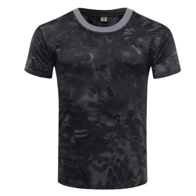 Men's Camouflage Quick-Dry T-Shirt for Hiking | O-Neck, Breathable Fabric