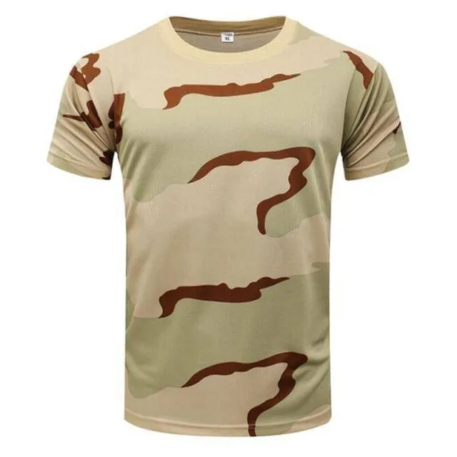 Men's Camouflage Quick-Dry T-Shirt for Hiking | O-Neck, Breathable Fabric