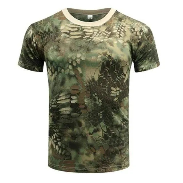Men's Camouflage Quick-Dry T-Shirt for Hiking | O-Neck, Breathable Fabric