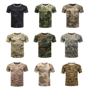 Men's Camouflage Quick-Dry T-Shirt for Hiking | O-Neck, Breathable Fabric