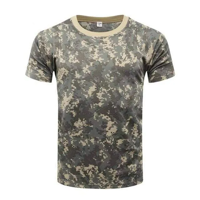 Men's Camouflage Quick-Dry T-Shirt for Hiking | O-Neck, Breathable Fabric