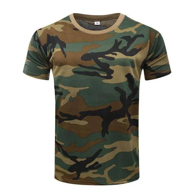 Men's Camouflage Quick-Dry T-Shirt for Hiking | O-Neck, Breathable Fabric
