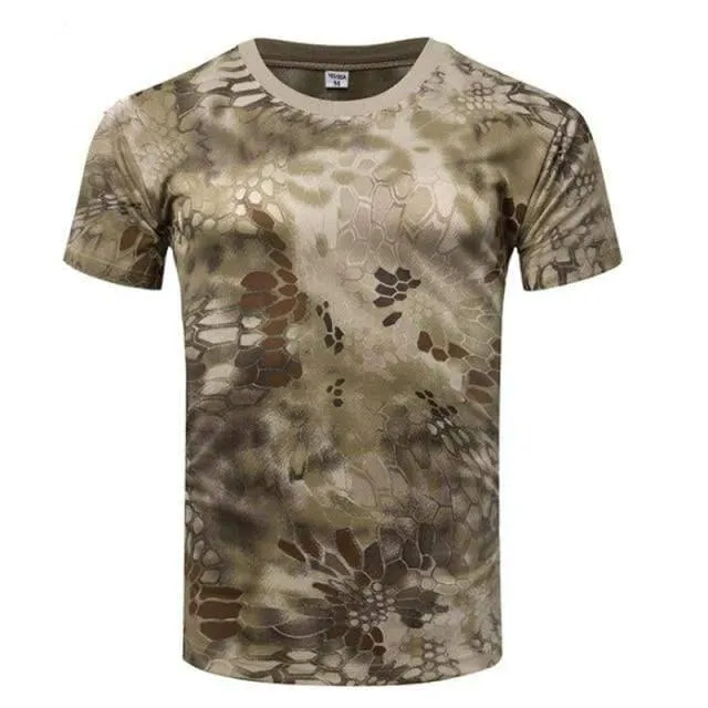 Men's Camouflage Quick-Dry T-Shirt for Hiking | O-Neck, Breathable Fabric