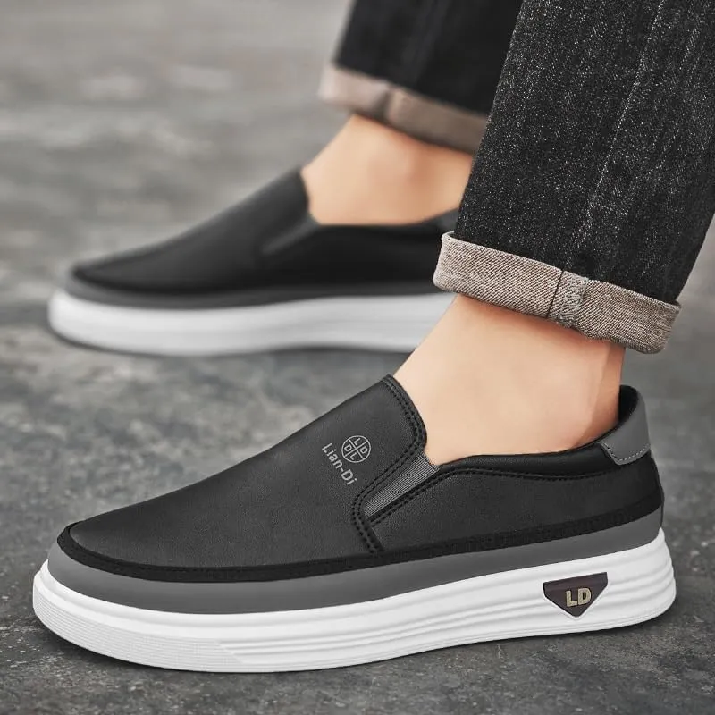 Men's Casual Flats Soft Driving Walking Loafer Shoes Formal Leather Loafers Business Oxford Comfortable Non-Slip Low Top Business Work Shoes
