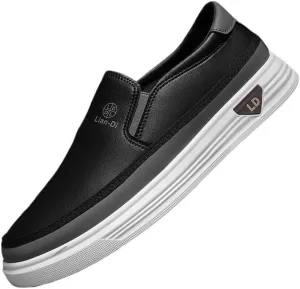 Men's Casual Flats Soft Driving Walking Loafer Shoes Formal Leather Loafers Business Oxford Comfortable Non-Slip Low Top Business Work Shoes