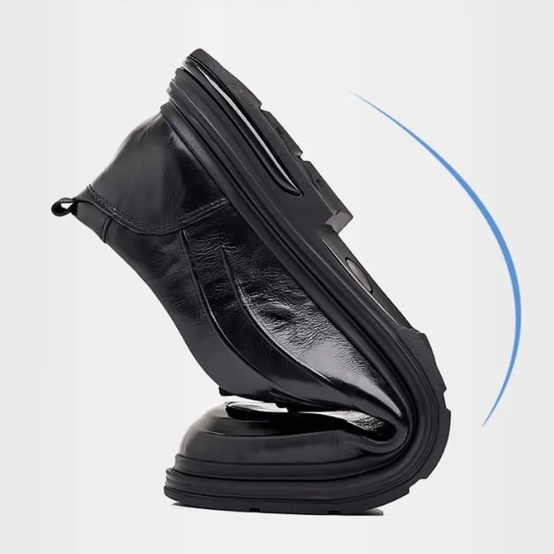 Men's Casual Genuine Leather Flats Soft Driving Walking Loafer Shoes Mens Genuine Leather Lace-Up Vintage Oxfords