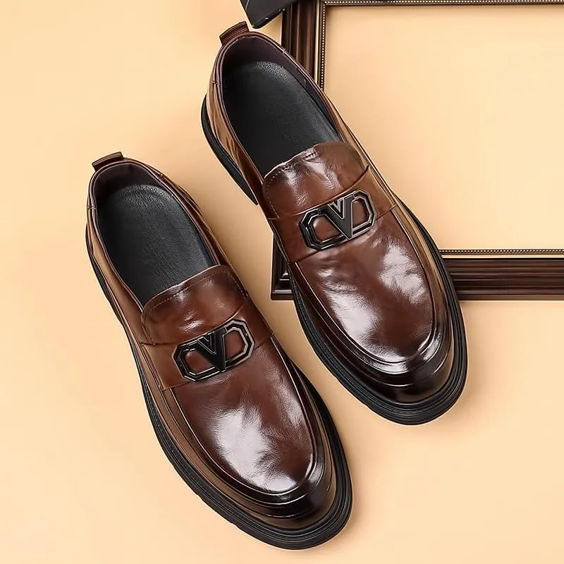 Men's Casual Genuine Leather Flats Soft Driving Walking Loafer Shoes Mens Genuine Leather Lace-Up Vintage Oxfords
