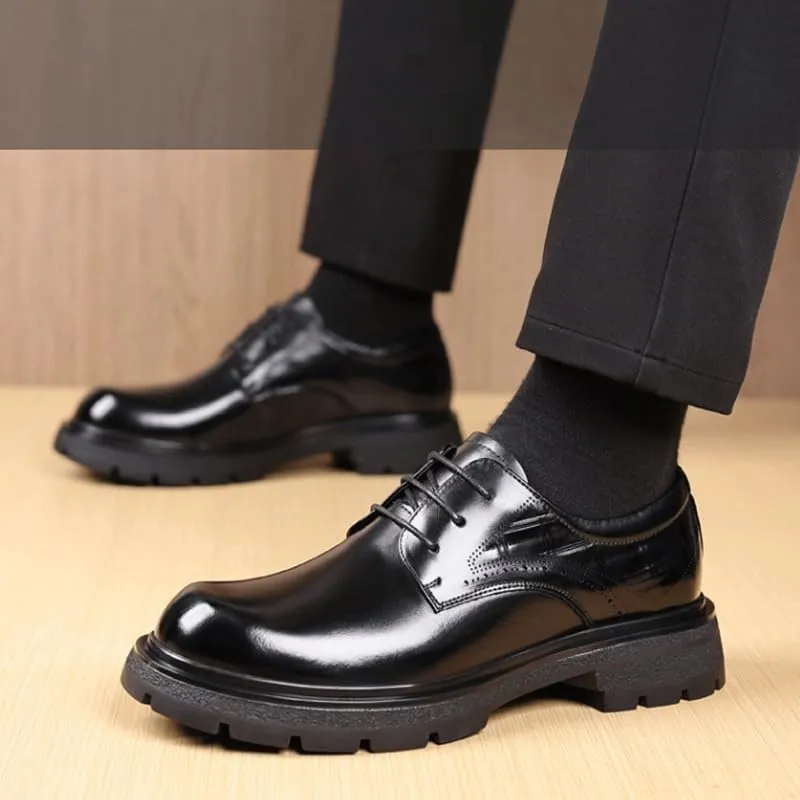 Men's Casual Genuine Leather Lace Up Flats Hand-Sewed Walking Driving Loafers Shoes Breathable Shoes for Business Office Wear