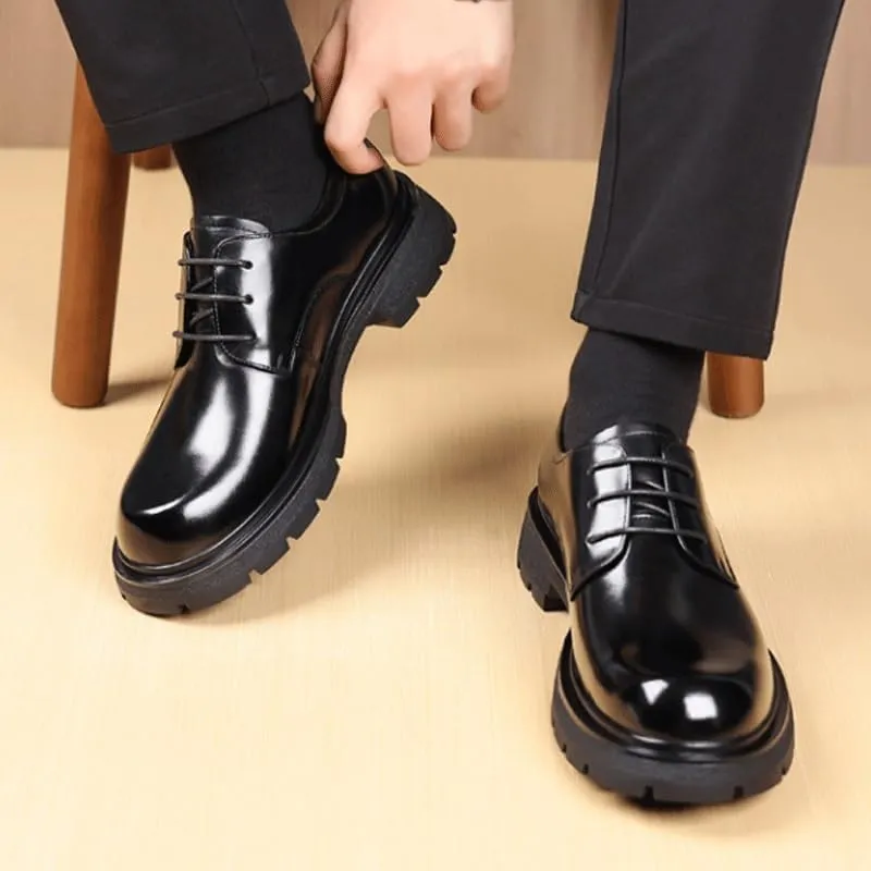 Men's Casual Genuine Leather Lace Up Flats Hand-Sewed Walking Driving Loafers Shoes Breathable Shoes for Business Office Wear