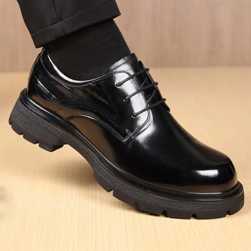 Men's Casual Genuine Leather Lace Up Flats Hand-Sewed Walking Driving Loafers Shoes Breathable Shoes for Business Office Wear