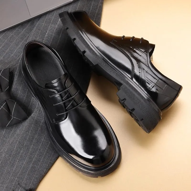 Men's Casual Genuine Leather Lace Up Flats Hand-Sewed Walking Driving Loafers Shoes Breathable Shoes for Business Office Wear