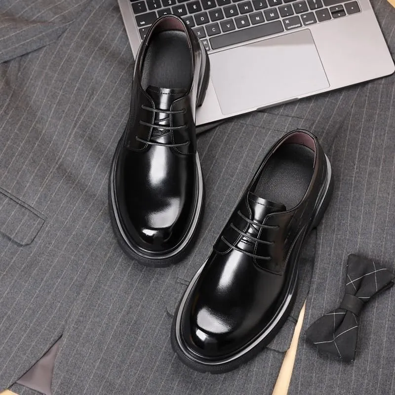 Men's Casual Genuine Leather Lace Up Flats Hand-Sewed Walking Driving Loafers Shoes Breathable Shoes for Business Office Wear
