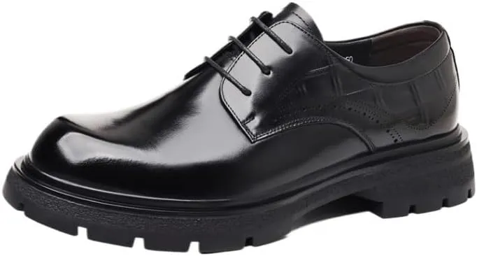 Men's Casual Genuine Leather Lace Up Flats Hand-Sewed Walking Driving Loafers Shoes Breathable Shoes for Business Office Wear