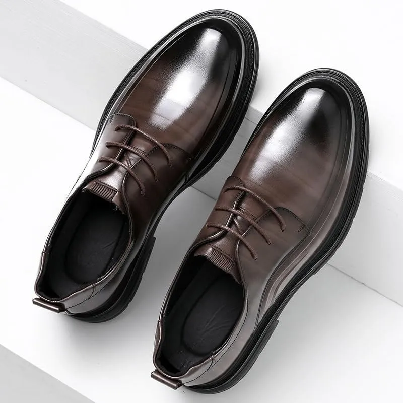 Men's Casual Genuine Leather Lace Up Flats Hand-Sewed Walking Driving Loafers Shoes Mens Oxford Shoes